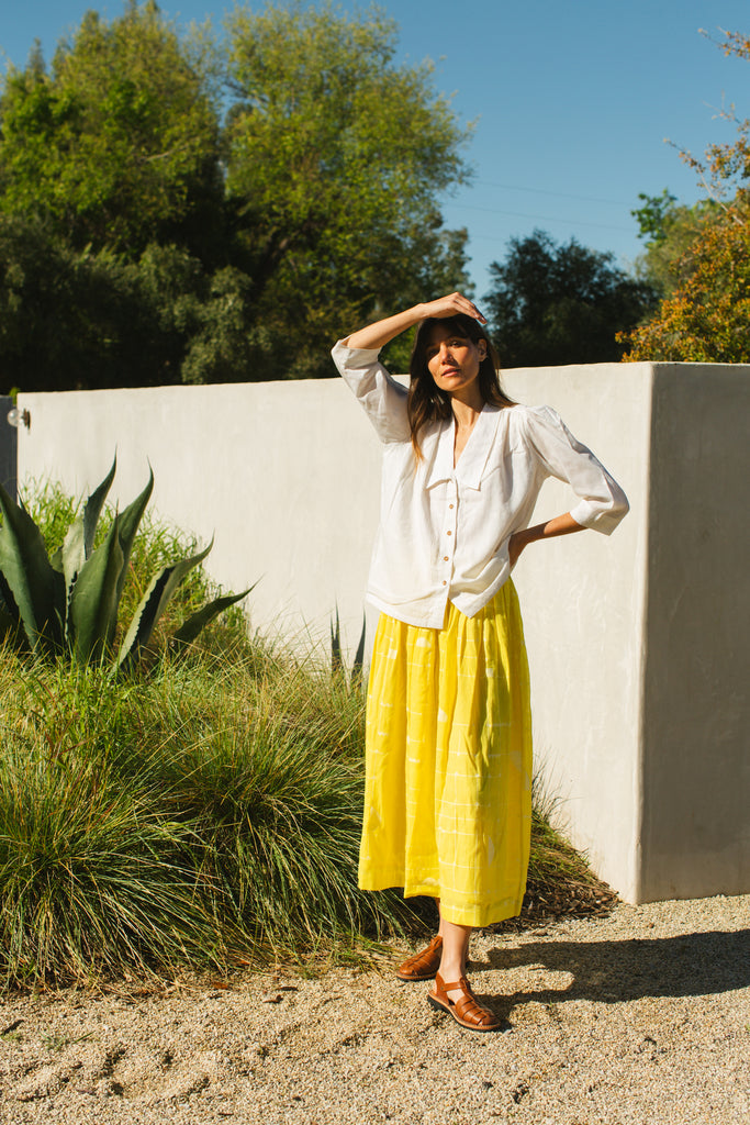 This Vintage blouse is made in collaboration between Erica Kim @ahistoryofarchitecture and World of Crow, Victorian collar, Jamdani Fabric,White detailing,Coconut buttons, Comfort fit, sustainably made