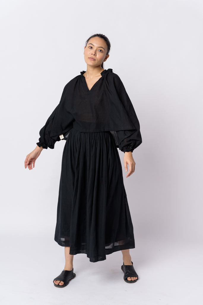 Black cotton flared top, sustainable women's clothing, sustainable women's fashion, organic clothing, organic cotton ladies clothing, cotton com clothing, cotton dress clothes, organic women's clothing, women's cotton clothing brands, minimal clothing brands, minimalist clothing shop