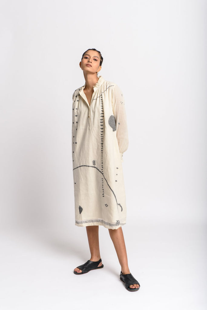 Abstract jamdani flared dress, best sustainable women's clothing, clothing brands sustainable, organic jackets women's, women's organic dresses, cotton clothing website, organic cotton women's clothing, organic women's shirts, women's natural fiber clothing, minimal online shop, minimal store online