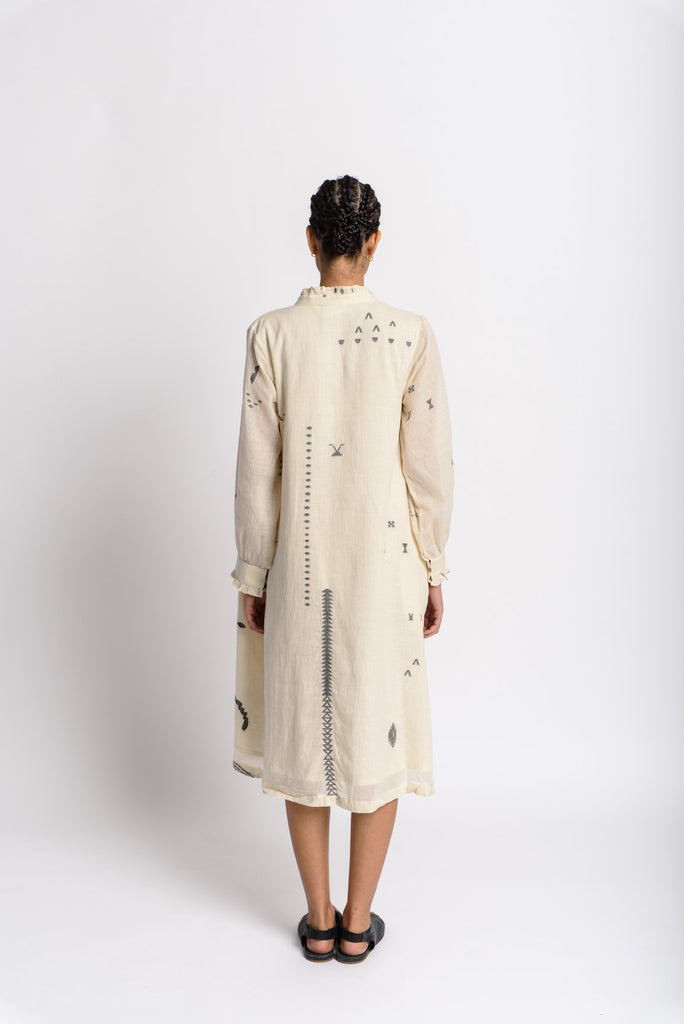 Abstract jamdani flared dress, best sustainable women's clothing, clothing brands sustainable, organic jackets women's, women's organic dresses, cotton clothing website, organic cotton women's clothing, organic women's shirts, women's natural fiber clothing, minimal online shop, minimal store online