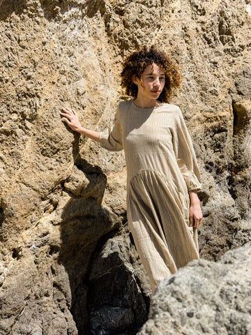 Hand Block Printed Gathered Midi Dress, ethically sourced clothing, good quality ethical clothing, best organic clothing, organic clothes shop, 100 pure cotton clothing, all cotton clothing line, organic pants women, organic women's pants, minimalist clothing brands, minimalist clothing companies