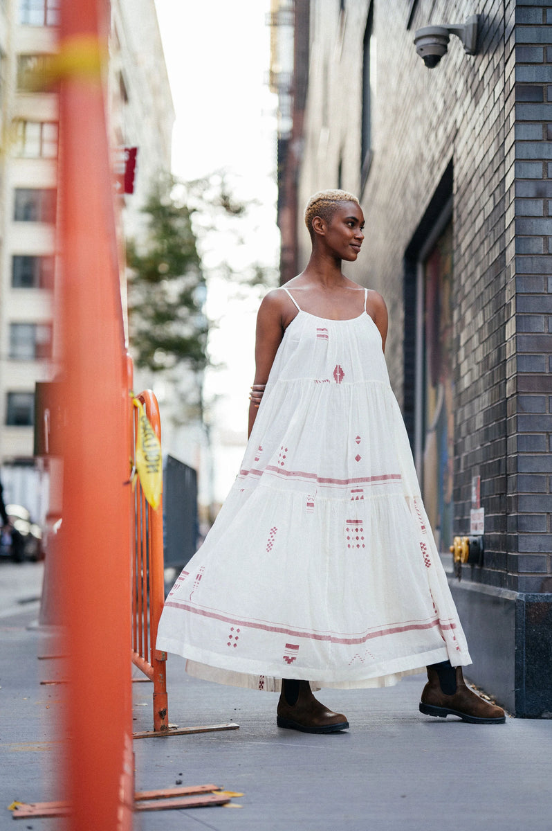 Ruffle Tiered Handwoven Slip Dress – CROW