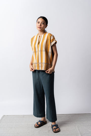 Mustard striped naga top, which fashion brands are ethical, best eco friendly fashion brands, organic clothing India, organic clothing India, organic clothing brands, organic fiber clothing, good quality women's clothing, high quality women's clothing, simple clothing brands, simple women's clothing brand