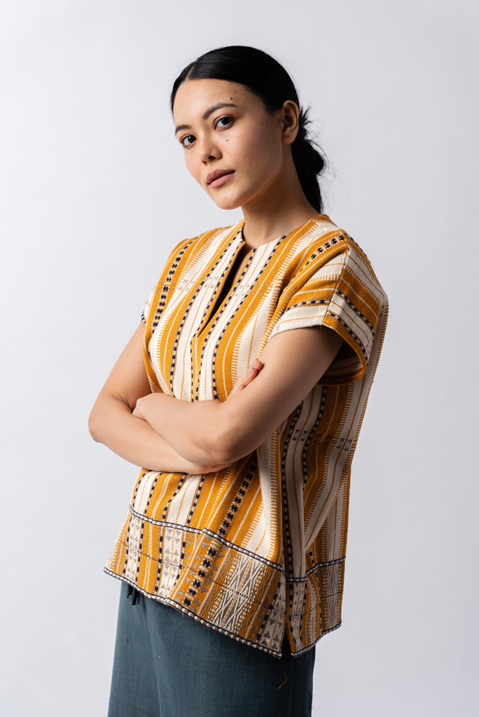Mustard striped naga top, which fashion brands are ethical, best eco friendly fashion brands, organic clothing India, organic clothing India, organic clothing brands, organic fiber clothing, good quality women's clothing, high quality women's clothing, simple clothing brands, simple women's clothing brand