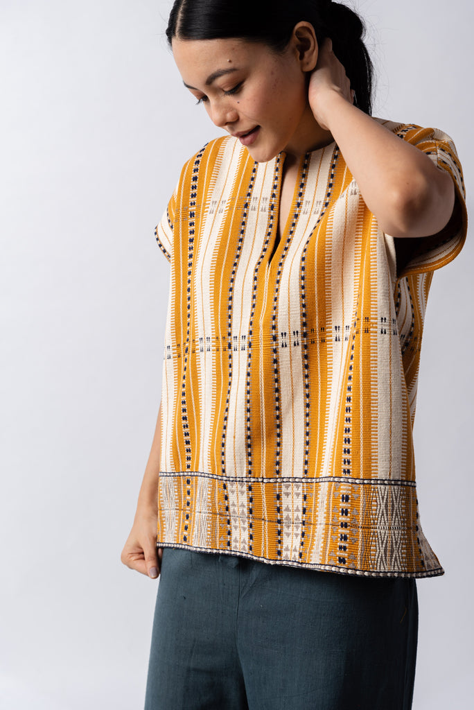 Mustard striped naga top, which fashion brands are ethical, best eco friendly fashion brands, organic clothing India, organic clothing India, organic clothing brands, organic fiber clothing, good quality women's clothing, high quality women's clothing, simple clothing brands, simple women's clothing brand