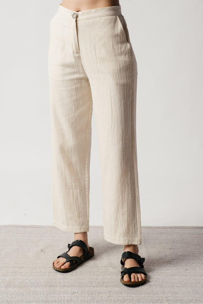 Off-white organic cotton pants, list of ethical brands, made by sustainable fashion, 100 organic cotton clothing made in India, affordable organic cotton clothing, 100 hemp clothing India, 100 percent hemp clothing, clothing accessories women, cotton on women's India, theory similar brands, wardrobe shirts