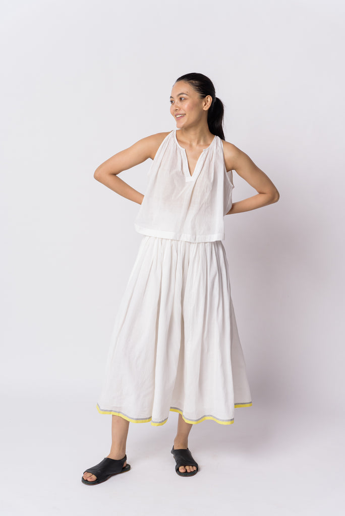 Pearl white pull-on skirt, most sustainable clothing brands, popular sustainable clothing brands, organic cotton clothing, organic women's clothing, cotton all clothing store, women's cotton clothing online, women's cotton clothing store, organic cotton women's clothing, black minimalist clothing, minimalist clothing designers