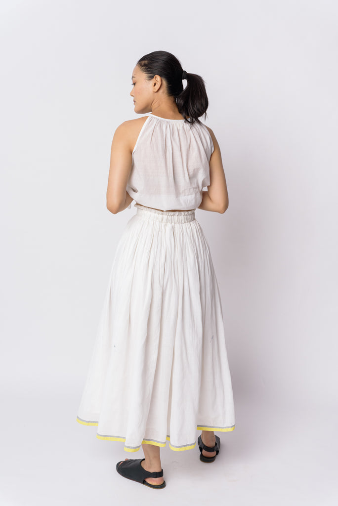 Pearl white pull-on skirt, most sustainable clothing brands, popular sustainable clothing brands, organic cotton clothing, organic women's clothing, cotton all clothing store, women's cotton clothing online, women's cotton clothing store, organic cotton women's clothing, black minimalist clothing, minimalist clothing designers