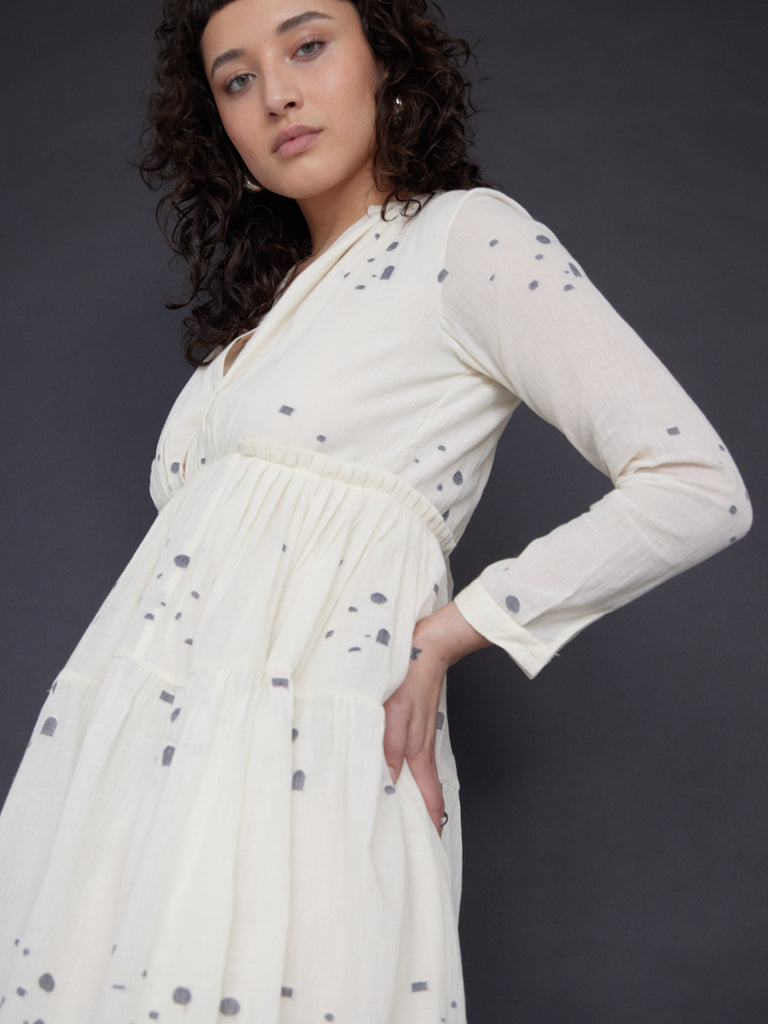 Scattering Weave Ruffle tiered Maxi, sustainably produced clothing, sustainably sourced clothing brands, womens organic clothing, 100 organic cotton pants, ladies cotton clothing, shop cotton clothing, 100 cotton women's, women's organic clothing, minimalist clothing style, minimalist outfits women